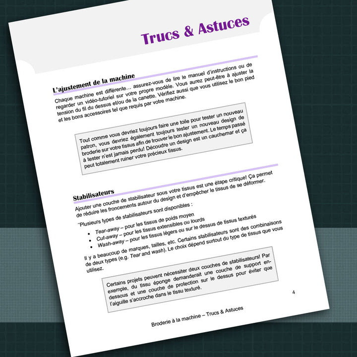 Broderie à la machine : Trucs et Astuces!