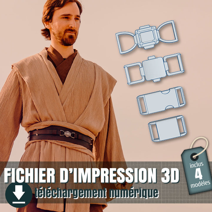 fichier 3D de 4 boucle de ceinture de Jedi + patron de ceinture en bonus, by juliechantal