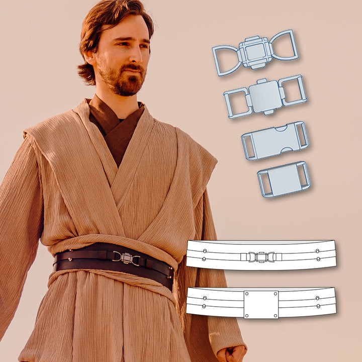 fichier 3D de 4 boucle de ceinture de Jedi + patron de ceinture en bonus, by juliechantal