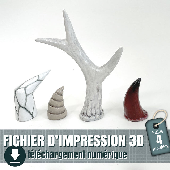 Bundle de fichiers 3D - Petites cornes, by floeur creations