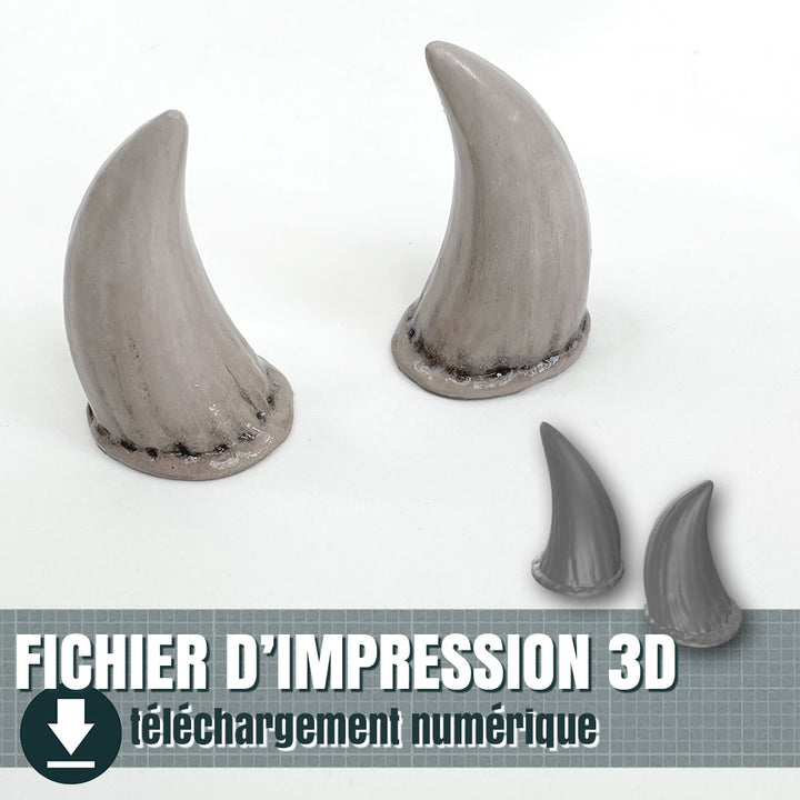 Fichiers 3D de petites cornes de démon, by floeur creations
