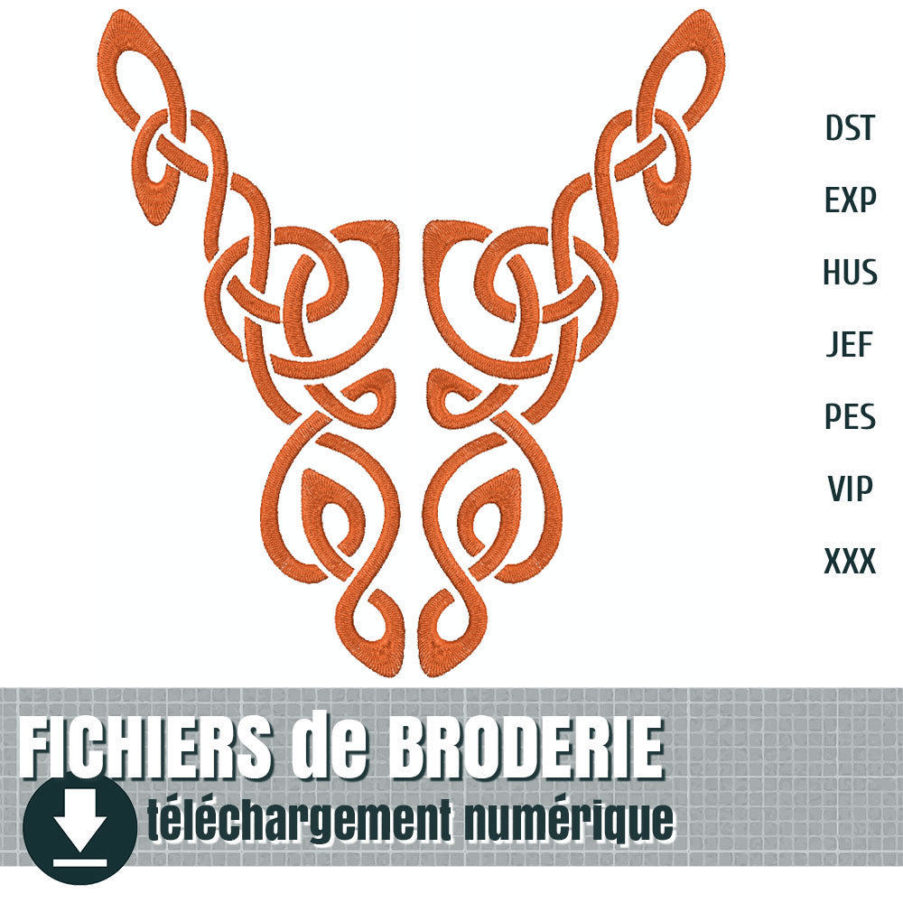 fichier de broderie : encolure noeud celtique A, by juliechantal