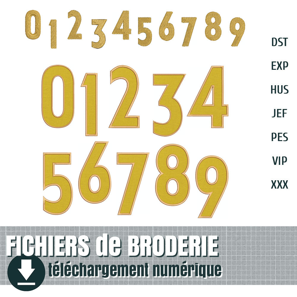 fichier de broderie : ensemble de numéro de voûte