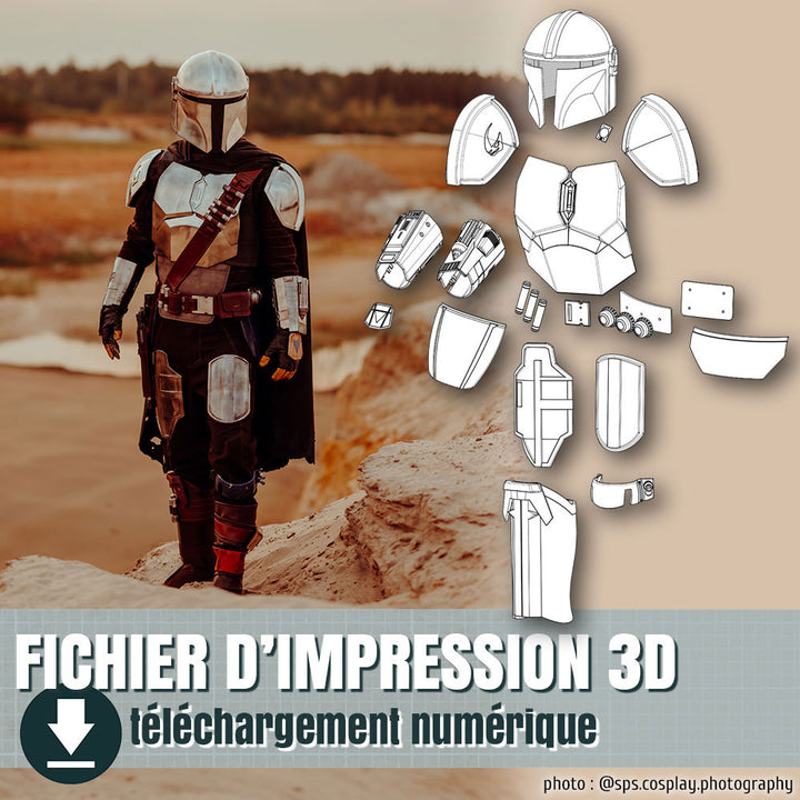 fichier 3D de l'armure Beskar de Mandalorien de Din Djarin, by goose props