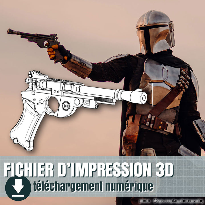 fichier 3D du blaster de Mandalorien, by goose props