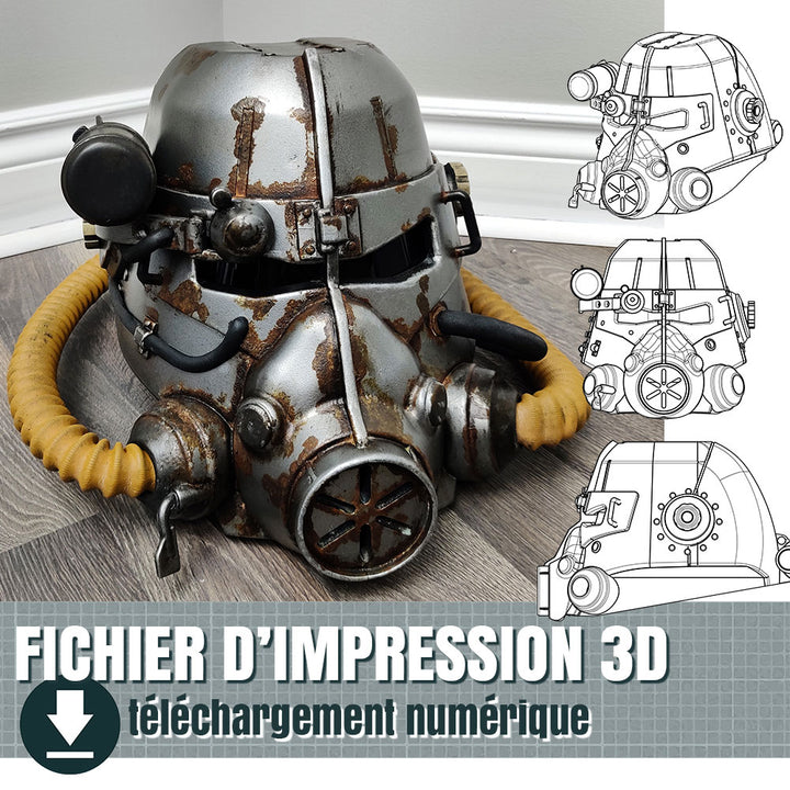 Fichier 3D du casque de Power Armor T-45 de Fallout 4, by goose props