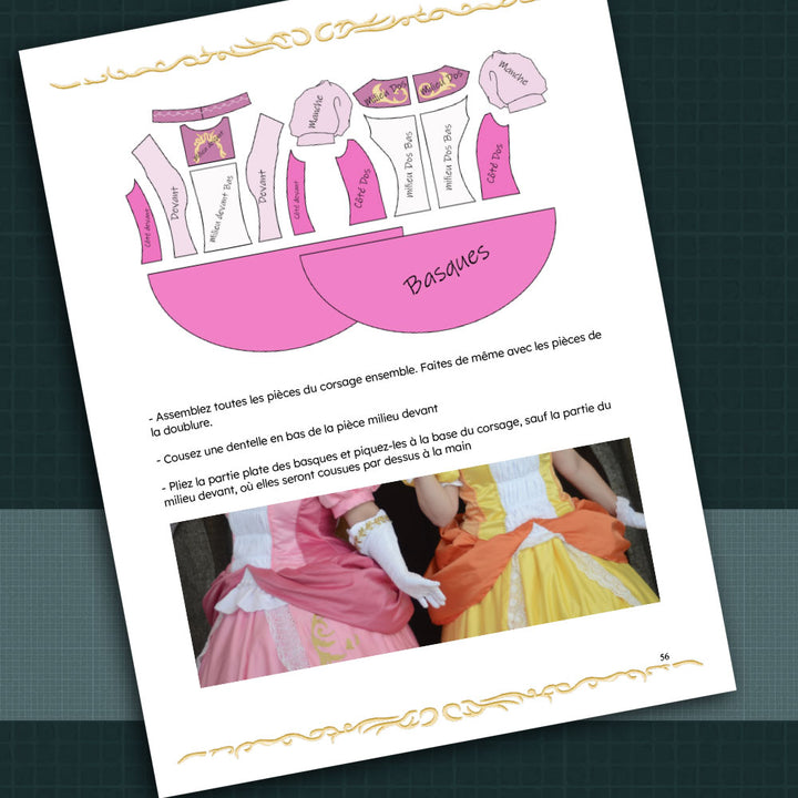 Guide de création des costumes de Peach et Daisy, by nafuri-chan