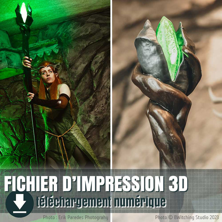 Fichiers 3D du bâton de Keyleth, by floeur creations