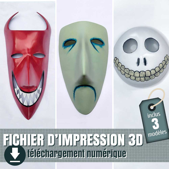 Fichiers 3D des 3 masques de Lock, Shock et Barrel, by floeur creations