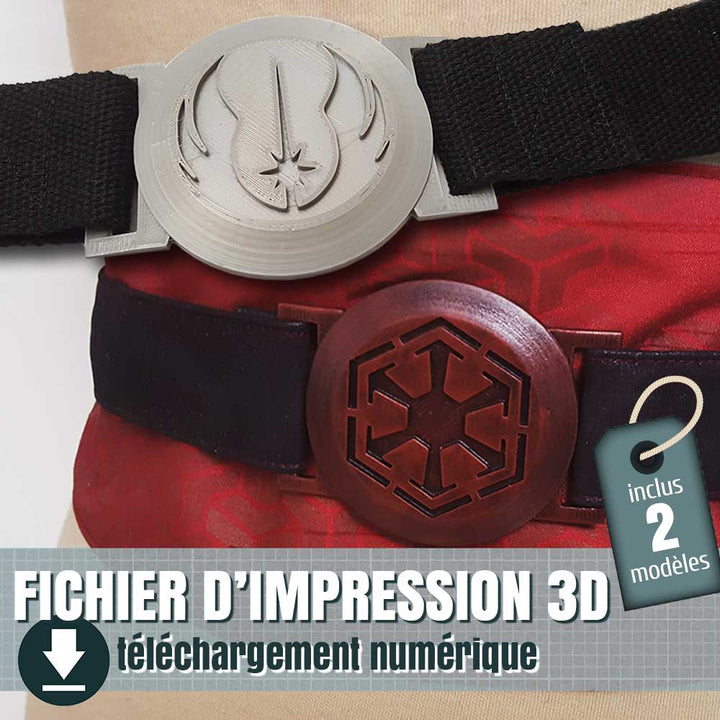 fichier 3D de 2 boucles de ceinture de Star Wars, by juliechantal