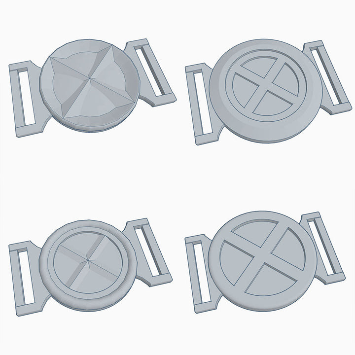 fichier 3D de 4 boucles de ceinture de X-Men, by juliechantal