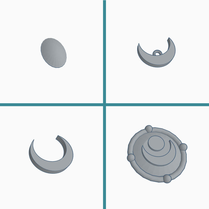 fichier 3D des éléments du costume de Sailor Moon, by juliechantal