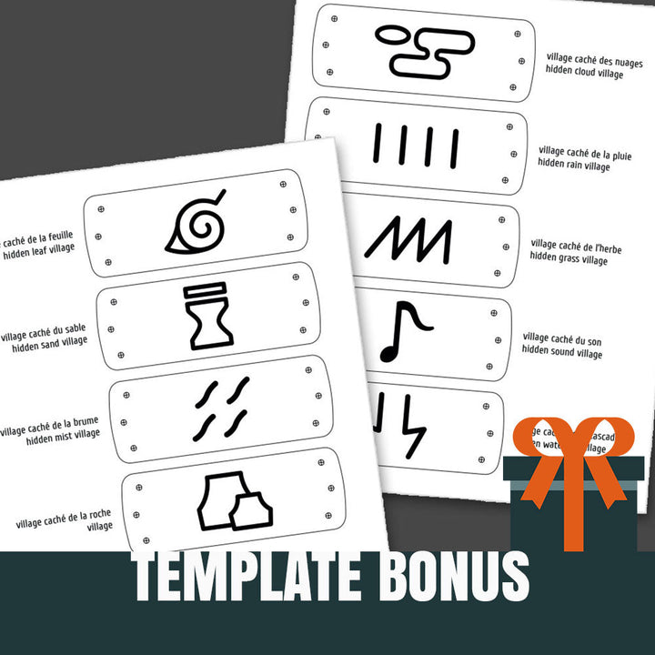 fichier 3D des plaques frontales de Naruto + patron de bandeau en bonus, by juliechantal