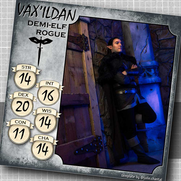 Gabarit de fiches de personnage Vox Machina, by juliechantal