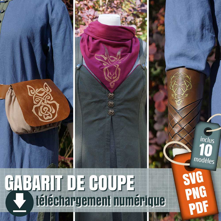 gabarit de coupe animaux viking, by juliechantal