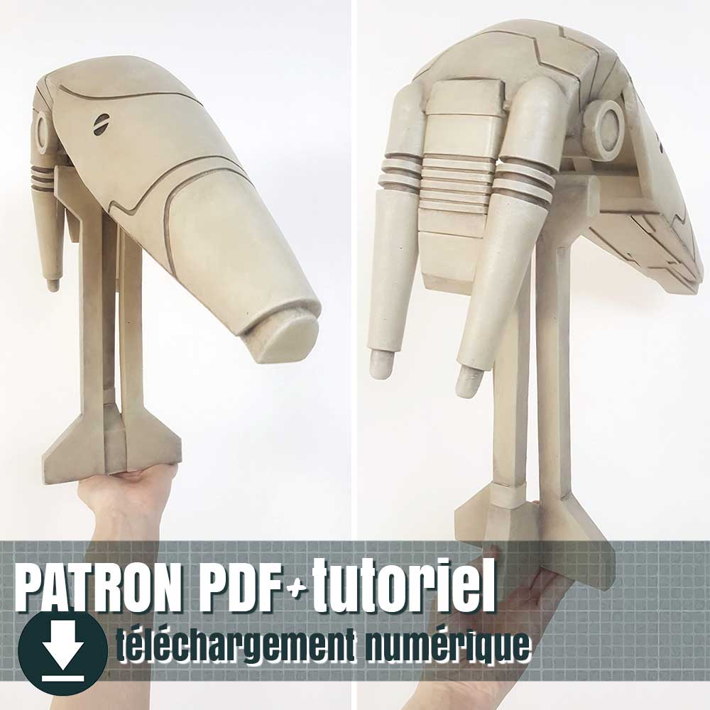 patron de tête de droide de combat, by juliechantal