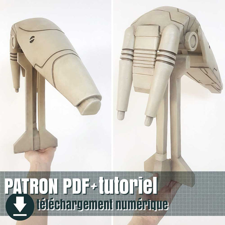 patron de tête de droide de combat, by juliechantal
