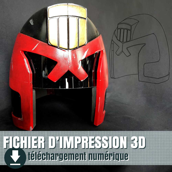 fichier 3D du casque de judge Dredd, by goose props