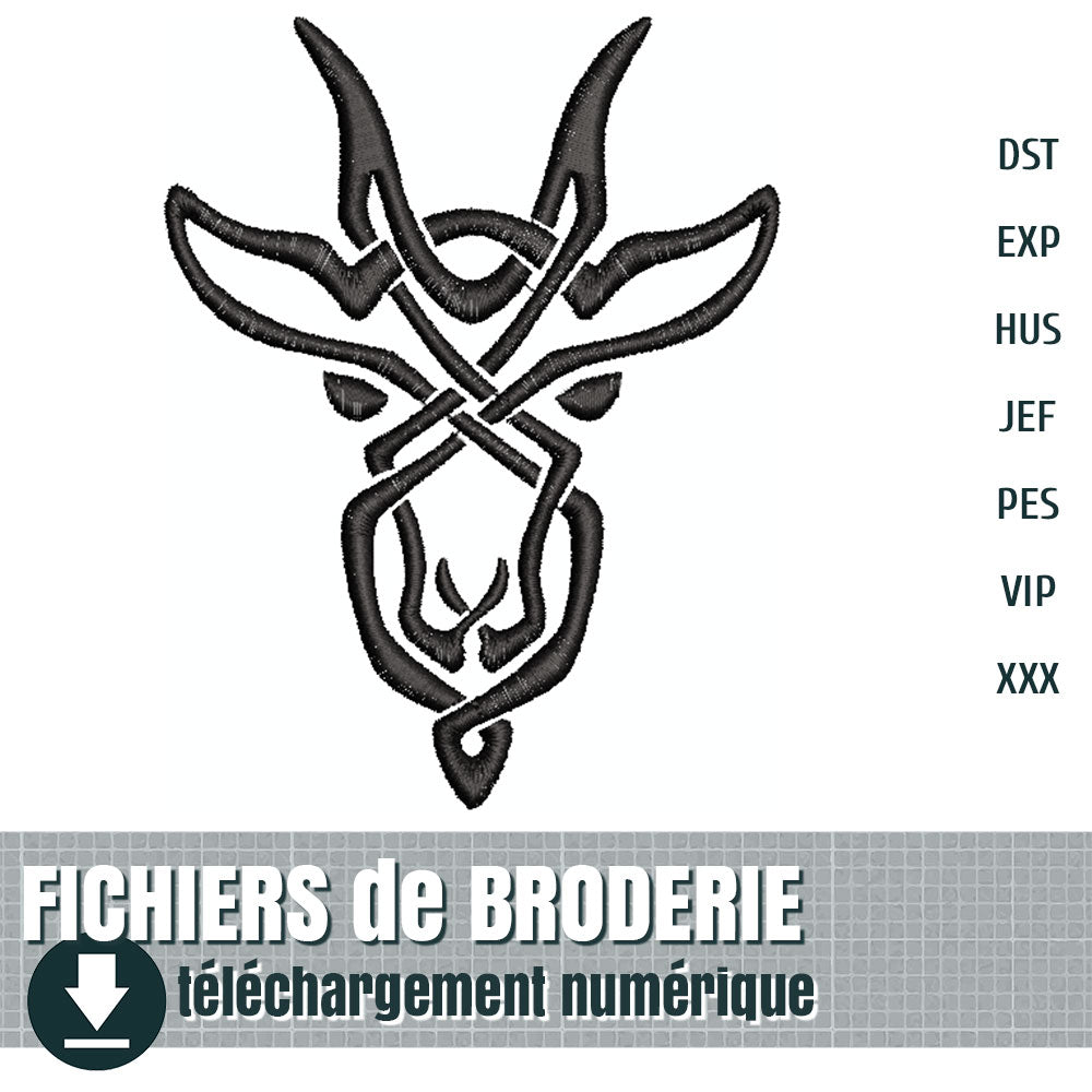 fichier de broderie : chèvre viking, by juliechantal