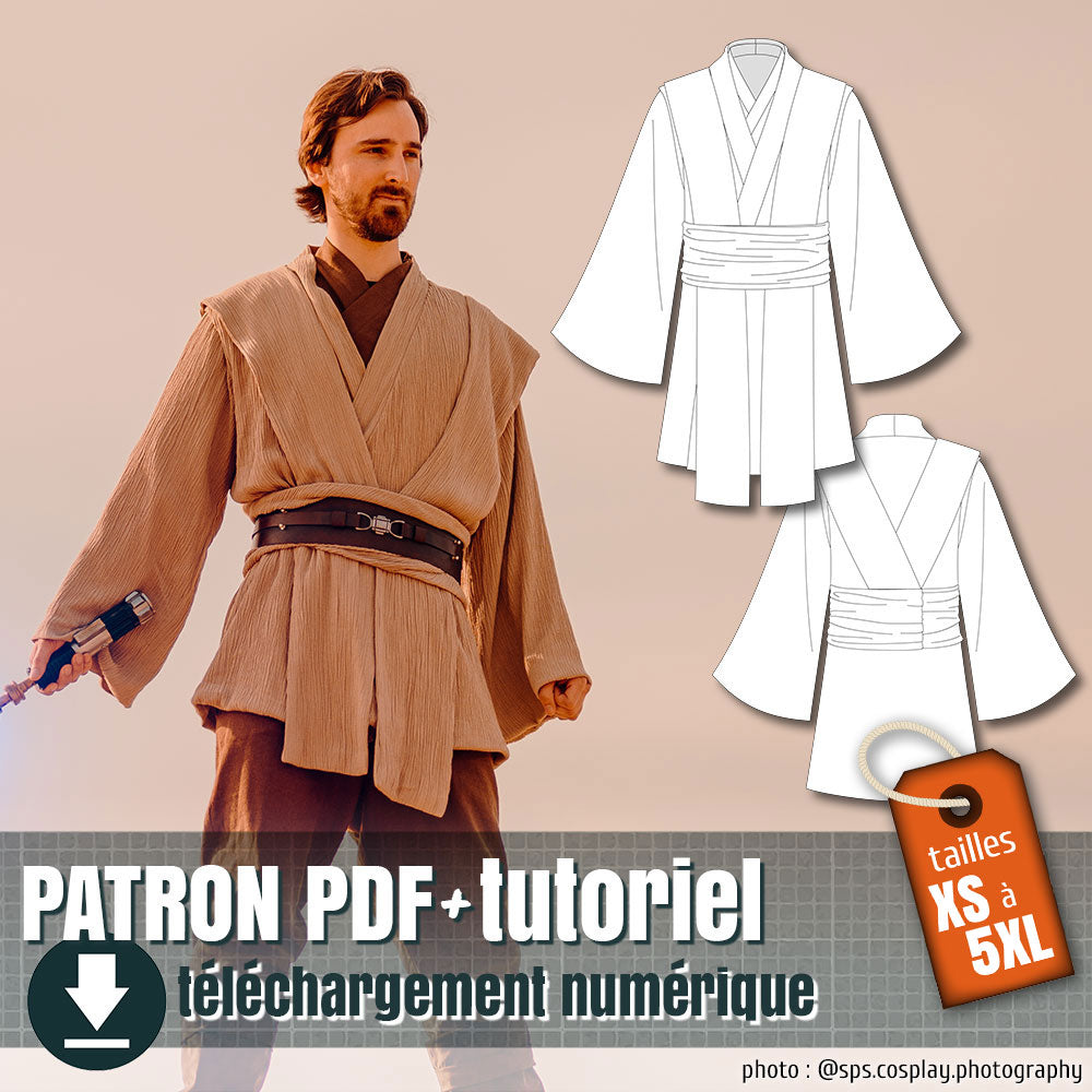 Jedi's tunic pattern. Available sizes: XS to 5XL – juliechantal
