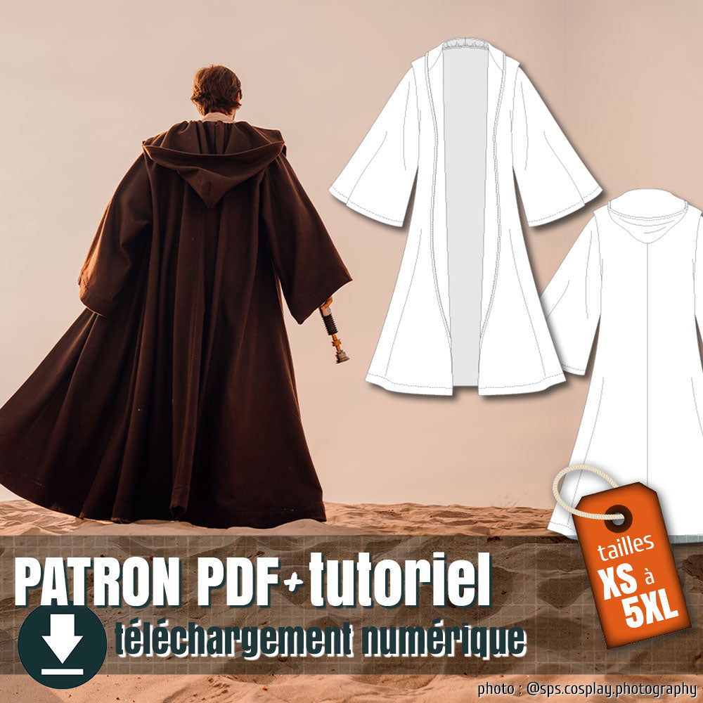Jedi's outer robe pattern. Available sizes: XS to 2XL – juliechantal