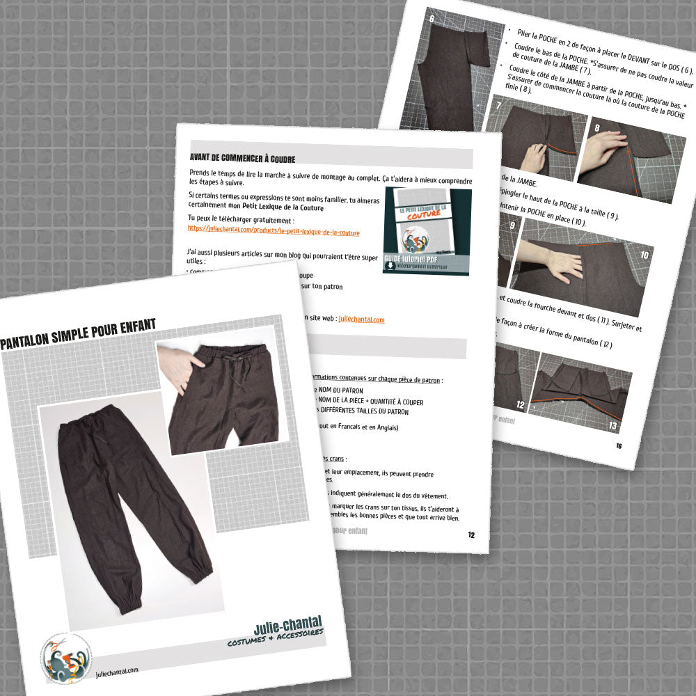 patron de pantalon simple pour enfant, by juliechantal