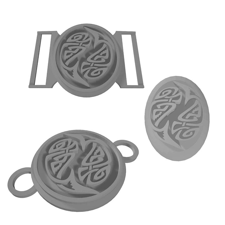 BUNDLE de fichiers 3D de boucles de ceinture et broches viking, by juliechantal