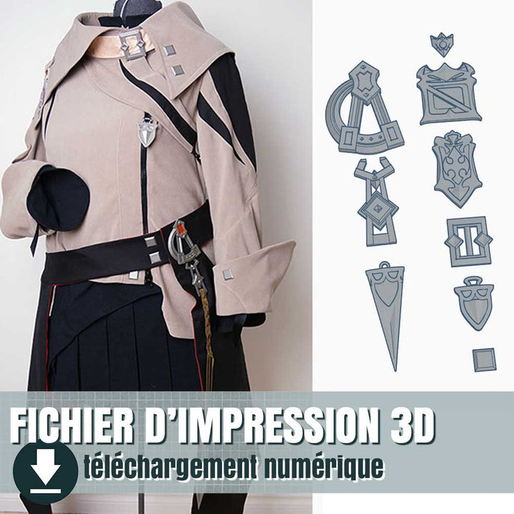 fichier 3D des éléments du costume d'Alisaie Leveilleur, by juliechantal