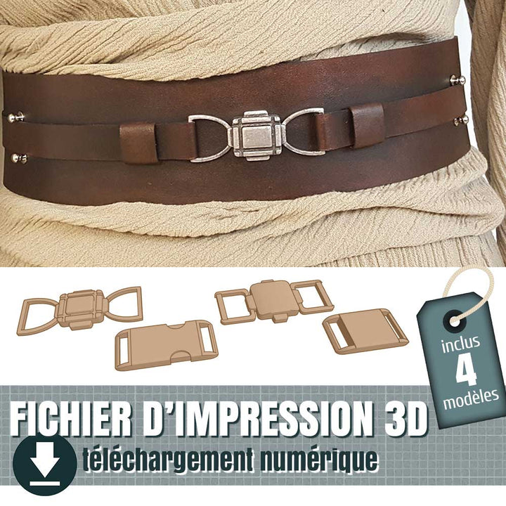 fichier 3D de 4 boucle de ceinture de Jedi + patron de ceinture en bonus, by juliechantal