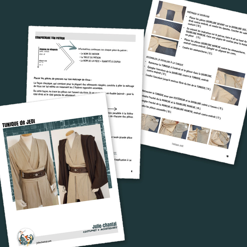 Jedi costume pattern. Available sizes: XS to 5XL – juliechantal