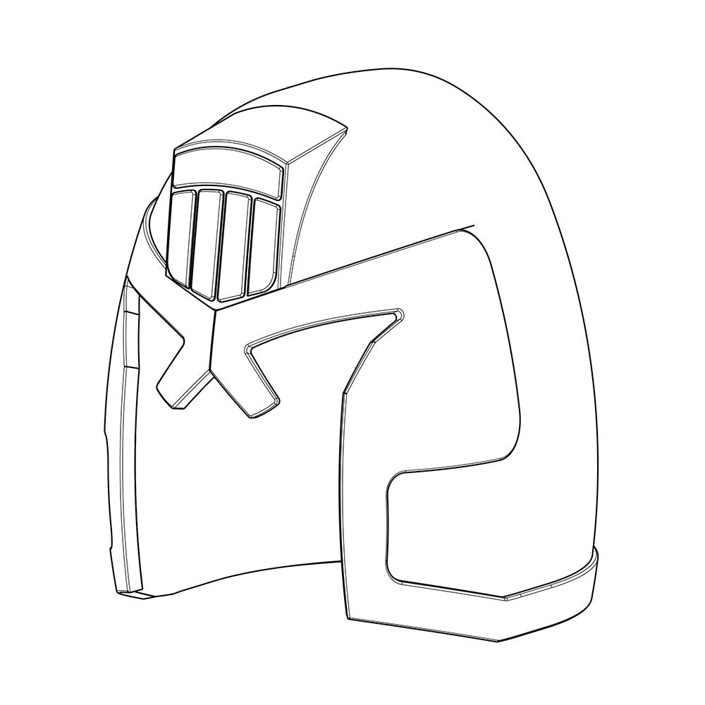 <tc>3d file of judge Dredd's helmet</tc>